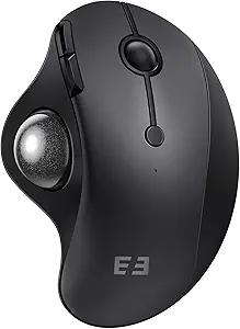 seenda Wireless Trackball Mouse, Bluetooth  Ergonomic Rollerball Mouse Rechargeable, 3 Device Connection Optical Mice Adjustable DPI Thumb Control Mice Compatible for Mac/Android/WindowsBlack