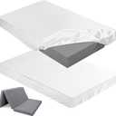 Bed Sheet, 2PCS, White, Size 51"x"58
