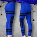 Halloween Crayon Leggings for Women Stretchy Pants Crayon Funny Tights for Halloween Cosplay (Blue, M)