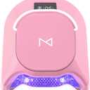 M - GlowPro Professional Hybrid 86W Wireless Rechargeable UV LED Nail Curing Lamp Cordless Nail Dryer for Gel Nails, Manicure, Pedicure (Pink)