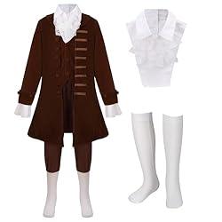 LMYOVE Boys Benjamin Franklin Costume, 18th Century Boy Colonial Costume Halloween Historical Outfit 4 PCS (Medium)
