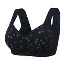 Daisy Bras for Older Women Front Closure No Underwire Breathable Bras Comfy Full Coverage Push Up Cotton Ellymuse Bra, 42 D