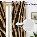 Batmerry Rose Gold Africa Zebra Striped Blackout Curtains for Bedroom, Black Grommet Top Drapes Thermal Insulated Window Curtains, Set of 2 Panels, 52x84 inches