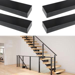Muzata 4Pack 6'6" Black Cable Railing Handrail Rectangular Stainless Steel Handrail for Cable Railing System Top Rail Deck Stair Indoor Outdoor Length Adjustable with Paper User Guide HT10 BP4 Muzata 4Pack 6'6" Black Cable Railing Handrail Rectangular Stainless Steel Handrail for Cable Railing System Top Rail Deck Stair Indoor Outdoor Length Adjustable with Paper User Guide HT10 BP4