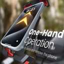 Pnitri 2025 New Upgraded Bike Phone Holder Handlebar - 1S Quick Install, Motorcycle Phone Mount, Bicycle Phone Holder fit Large Phone Case for iPhone Samsung, Dirt Scooter Mini Bike Accessories