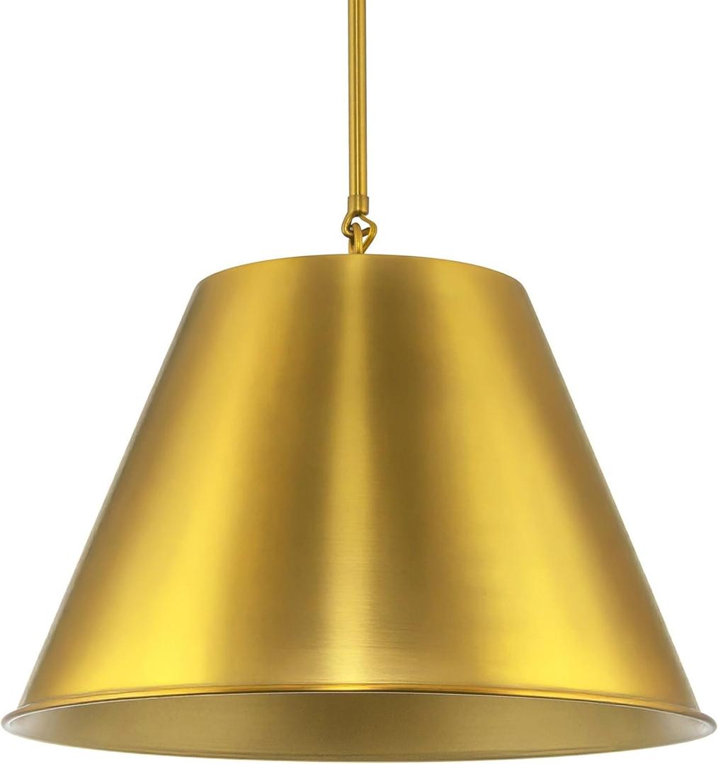 Kira Home Vida 18" Modern Industrial Pendant Light + Metal Empire Shade, Adjustable Hanging Height, Warm Brass Finish