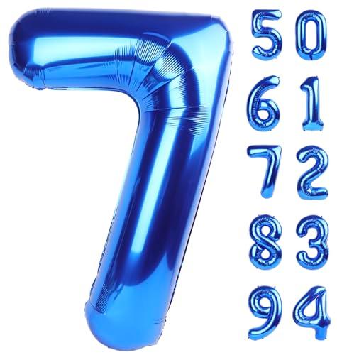 Navy Blue 7 Balloon Number, 40 Inch Nmber Balloons, Blue Party Decorations for 7th Birthday