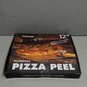 Pizza Peel Aluminum Pizza Spatula, Mooues 12 inch Metal Pizza Paddle(12"x 14")with Rocker Cutter Foldable Wood Handle, [Storage bag included], for Family Pizza Oven Baking Pizza, Dough, Bread & Pastry