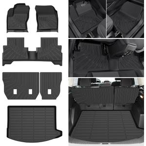 Escape Floor Mats & Cargo Liner w/Backrest Mat Fit for Ford Escape 2013-2019, All Weather Floor Mats for Escape Accessories Heavy Duty Waterproof