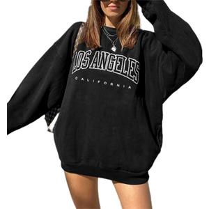 LilyCoco Women's Graphic Sweatshirts Oversized Long Sleeve Sweatshirt Pullover Tops (XX-Large, Dark Green)