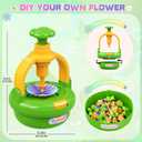 Plunack Fabric Bouquet Craft Kits for Kids Age 4-8, Flower Bouquet Toys DIY Flowers Making Kit for Girls Flower Press Set Arts & Crafts Toys Educational Christmas Birthday Gift for Girls 3+ Year Old (Green)