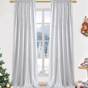 Silver Curtains , Living Room Curtains Silver Foil Print Drapes for Bedroom, Light Filtering Window Treatments Rod Pocket for Home Decor, 10*5 Ft