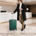 Hanke 26 Inch Expandable Luggage Top Opening Checked Bag Luggage Hard Shell Suitcases with Wheels Lightweight Travel Luggage Heavy Duty Luggage Suitcase with Lock for Woman Men-Blackish Green