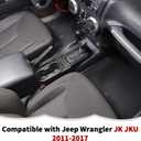 RT-TCZ Gear Shift Panel Trim Cover Cup Holder Trim Cover Decoration Interior Accessories Compatible with Jeep Wrangler JK JKU 2011-2017,Black Carbon Fiber