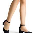 DREAM PAIRS Women's Closed Round Toe Low Block Heels Ankle Strap Chunky Heel Pumps Dress Wedding Office Party Shoes, Size 8 
