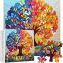 Butterfly Tree Puzzles for Adults 1000 Pieces, PICKFORU Colorful Plant Jigsaw Puzzle Wildflower Patch, Unique Spring Flower Art Theme as Home Decor