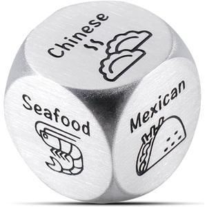 Valentines Day Gifts for Him Her, Anniversary Steel Gifts Date Night Dice Gift for Boyfriend Girlfriend Wife Husband Couple Women Men Food Dice Decider Sweetest Day Birthday Wedding Christmas