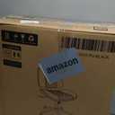 Home Office Chair No Arms with Wheels, Adjustable Height Small Desk Chair, PU Leather Mid Back 360 Swivel Computer Chair, Armless Modern Walnut Chair for Office, Reading Meeting Room(Black) (MCM Style)