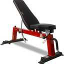 CAP Barbell Deluxe Utility Weight Bench Color Series (Red, Square Backpad)