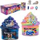 Cloud Slime Kit for Kids,2 Pack Fluffy Non Sticky Slime,14OZ/400ML Soft Stretchy Sensory Slime Toy,DIY Slime Kit,Slime Party Favor for Girls & Boys Birthday Gift