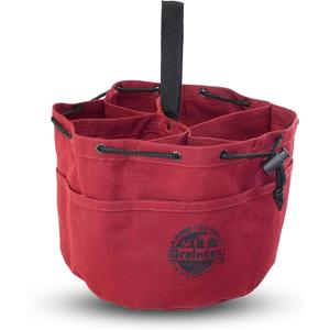 Graintex 18 Pockets Grab Bag Rip-Stop Canvas Drawstring Closure, Small Part Organizer Pouch, Small Tools, Screws, Parts, Parachute Tool Bag for Efficient Storage (Burgundy)