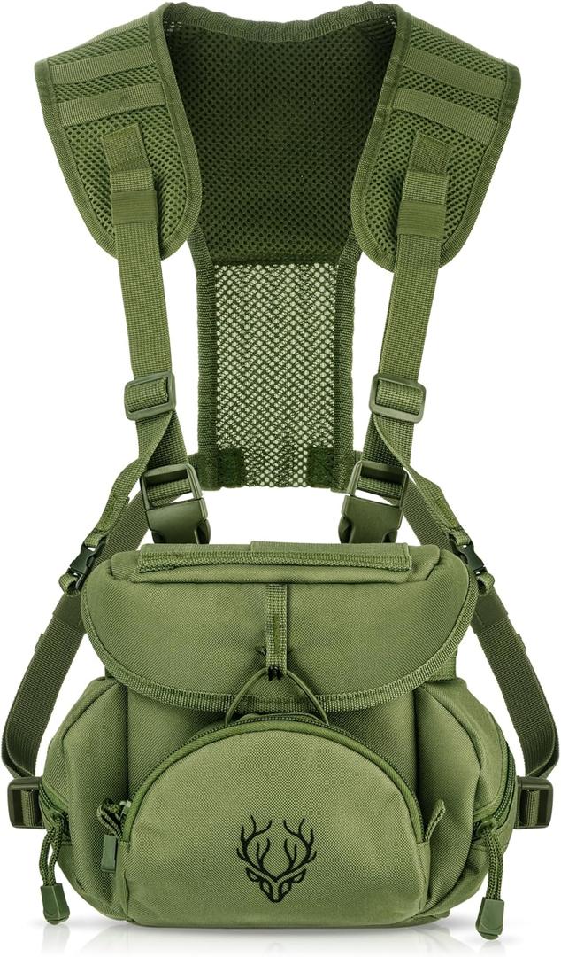 Binocular Harness Chest Pack for Men and Women - Our Bino Harness and case is Great for Hunting, Hiking, and Shooting - Bino Straps Secure Your Binoculars - Holds rangefinders, Phones, Bullets, ect