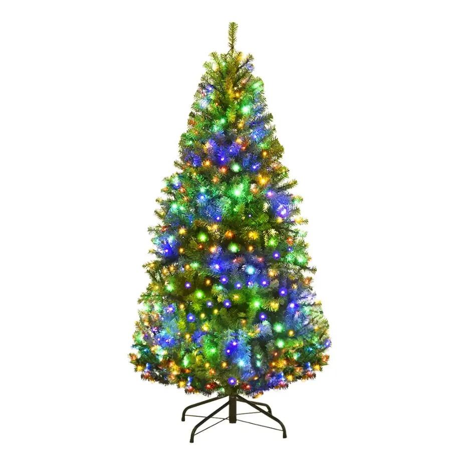 4Ft Pre-Lit Artificial Christmas Tree Hinged 100 LED Lights - Green
