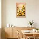 Yellow/Orange Rose Floral Canvas Wall Art Framed Warm Nature Flower Decor, 24"L x 16"W