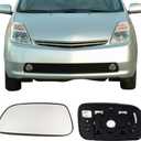 Driver Side Mirror Replacement Glass for Toyota Prius 2004-2009, Automotive Exterior Heated Left Side View Mirror Glass for 2004 2005 2006 2007 2008 2009 Toyota Prius