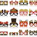 Pajean 32 Pcs Movie Night Party Decorations Eyeglasses Movie Theater Black Red Gold Paper Glasses Frame Film Props Photo Booth for Theater Themed Carpet Birthday Party Favors Supplies