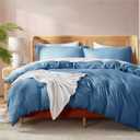 Nestl Blue Heaven Duvet Cover Queen Size - Soft Double Brushed Queen Duvet Cover Set, 3 Piece, with Button Closure, 1 Duvet Cover 90x90 inches and 2 Pillow Shams