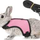 PETTOM Bunny Rabbit Harness with Stretchy Leash Cute Adjustable Buckle Breathable Mesh Vest for Kitten Small Pets Walking (Pink,XS) (Xs(chest:7.87-10.6 In))
