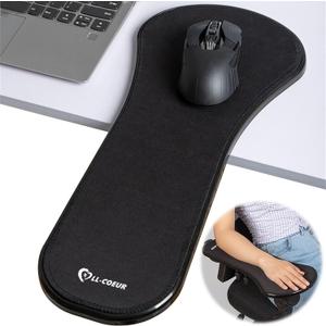 LL-COEUR Arm Support Wrist Rest for Table and Chair, Ergonomic Armrest Desk Extender, Multifunctional Computer Mouse Pad Holder (Black) (1)