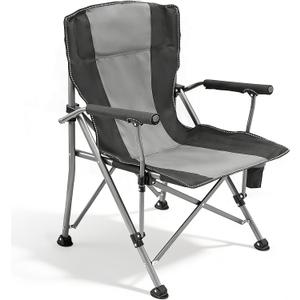WILDROOTS Heavy Duty Camping Chair 500LBS Capacity, Portable Outdoor Chair Durable Padded Folding Chair Beach, Fishing