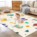 Baby Play Mat, 50 x 50 Inch Play Mat Perfect for Use Baby Playpen, Foldable Baby Foam Playmat for Floor, Portable Waterproof Activity PlayMats for Babies, Infants and Toddlers (Beige)