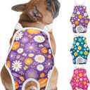 Jollywoods 3 Pack Washable Female Dog Diaper Onesie Sanitary Pantie with Adjustable Suspender, Reusable Fixed Doggie Diapers, Super Absorbent Leakproof for Large Dog in Heat Cycle, L