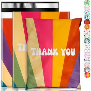 Oududianzi Poly Mailers 10x13, 100Pack Shipping Bags, Plastic Packaging Bags, Self-Seal Polymailers, Mailers Poly Bags, Package Bags for Small Business and Clothing - Rainbow