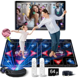 HDMI Musical Electronic Dance mat with a Camera,81 Music Videos,Including 1000 Games,a 64G Large Memory Card,650 Songs,for Single/Double Users,a Luxurious Gift for Boys and Girls, 65.4" x 36.6"