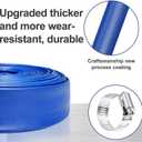 YASHINE PVC Drain HOSE 2"*100ft, Pool Backwash Hose, Heavy Duty Reinforced Blue PVC Lay Flat Water, For Swimming Drain Pools and Clean Filters, with 2 Clamp