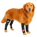 Petwarm Dog Recovery Leg Sleeves 4pcs Set Galaxy Print  Soft Elastic Anti-Bite Leg Covers for Dogs, Cone Alternative for Surgery & Joint Relief, Black, L