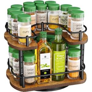 Amazon.com: Spice Rack Organization for Cabinet - Height Adjustable Rotating Lazy Susan Organizer, Spice Organizer Fits Cabinets Wide 11 inches, Clearance Height 10.5 inches : Home & Kitchen
