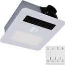 Orsong Bathroom Exhaust Fan with Heater and Light 1800W,190 CFM,Ultra-Low 30dB Operation,4-in-1 Bathroom Ventilation System,1 Minute Rapid Heating and Ventilation (White), Large