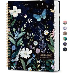 2 x Planner 2026-2027, Monthly and Weekly Academic Planner July 2026 - June 2027, Hardcover Student Teacher Planning Agenda Calendar Book with Tabs, Perfect for Office School Supplies, A5 (6.3" x 8.5") - Celestial