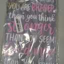 Inspirational Sign Always Remember You are Braver Than You Think Wall Art Wood Plaque Motivational Hanging Decor Sign for Living Rooms Home Office Decorations, 8 x 12 Inch (Pink)