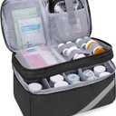 Trunab Medicine Storage and Organizer Bag Empty, Pill Bottle Organizer with Portable Small Pouch, Home First Aid Box for Emergency Medication, Supplements or Medical Kits (Bag Only)(Patent Design)