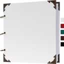 10 x 10 Inch Leather Hardcover 80 Pages DIY Scrapbook Photo Album Blank Craft Paper Wedding Anniversary Family Photo Scrapbook Album (White, 10 x 10 Inch)