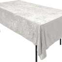 Lush Panne Velvet Tablecloth - 60 x 102 Inch Rectangular Table, White