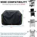 Full Enclosed Grill Covers 55 Inch,Grill Covers Heavy Duty Waterproof, UV and Fade Resistant with Breathable lid, All Weather Protection Charbroil for Nexgrill, Brinkmann and More Grills, Black