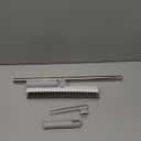 Floor Scrubbing Brush with 57" Adjustable Long Handle,3 in 1 Living Grout Brush with Squeegee,V-Shape Stiff Brush Bristle,Heavy Duty Bathroom Cleaning Brush for Tile,Deck,Patio,Wall,Garage,Kitchen