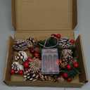 Christmas Decorations Indoor-10FT Enchanting Christmas Garland with 30 LED Lights Battery Operated-Realistic Red Berries & Pine Cones Decor for Tree,Fireplace Mantel,Indoor Holiday Home Decor